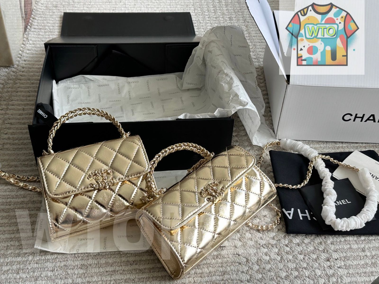 今日 Chanel 23Kelly シャネル 23 ケリー スマホバッグ キャビアレザー 19×10cm 15×12cm