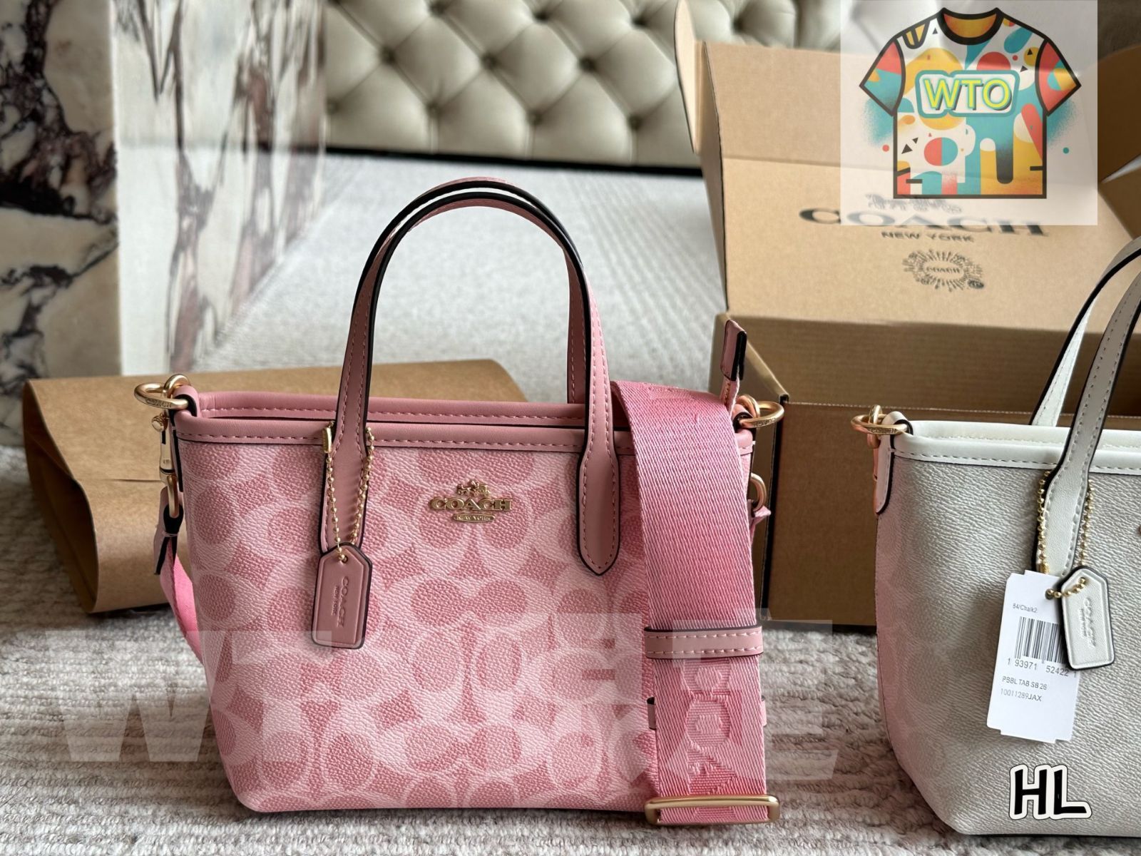 今日 COACH クーチ シティミニ トートバッグ 16×14cm