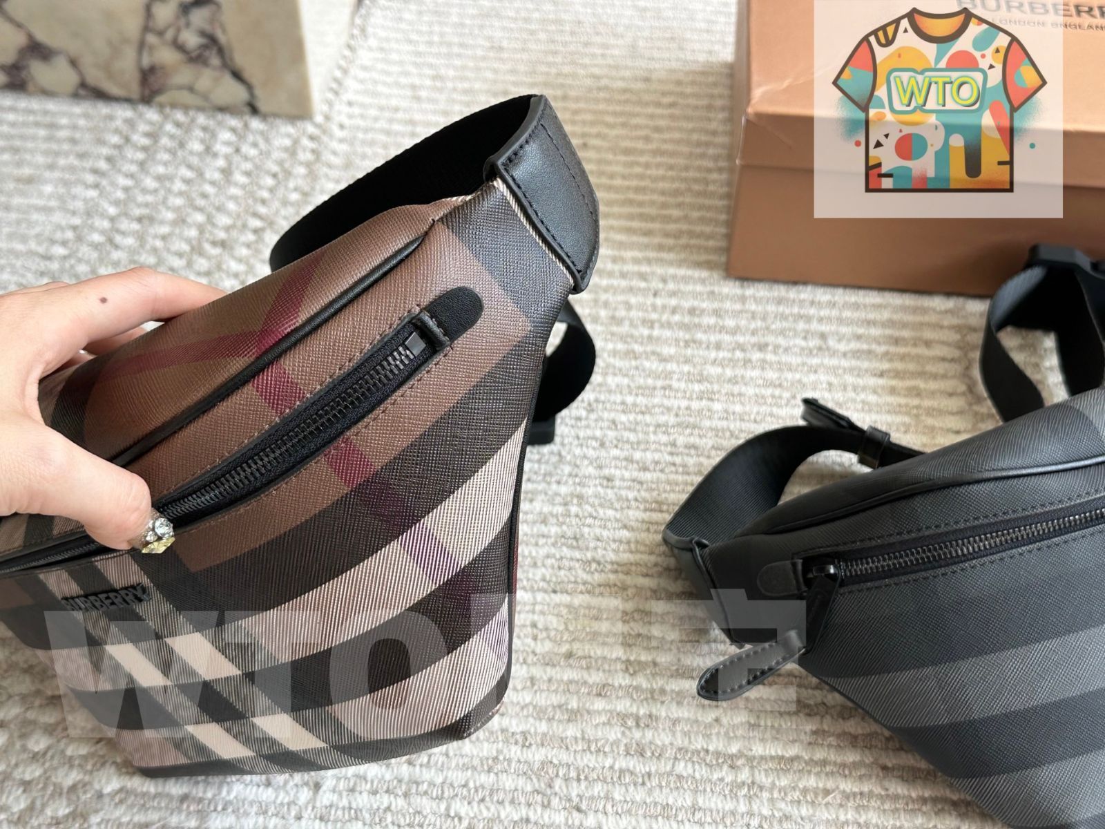  今日 Burberry バーバリー ワイド ワイストバッグ 上幅 ショルダーバッグ ショルダーバッグ