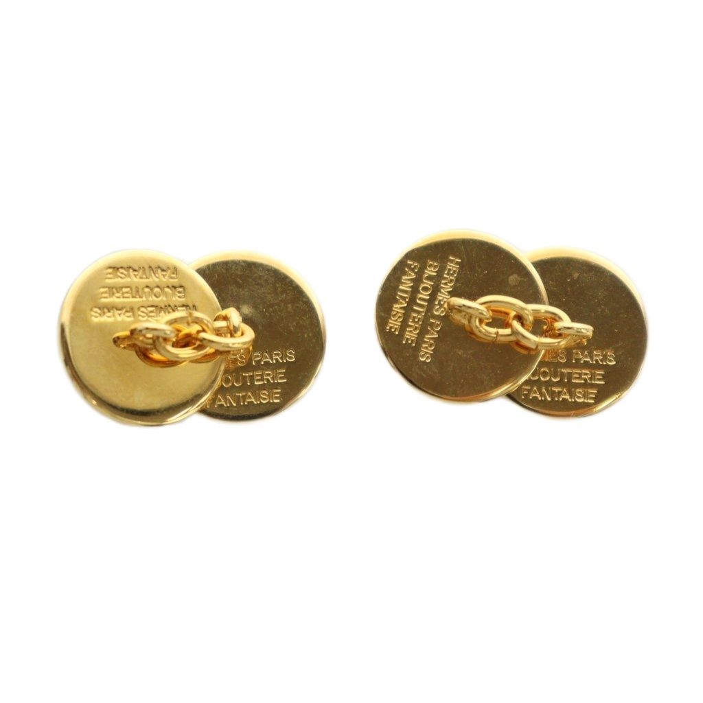 エルメス HERMES セリエ カフスボタン ロゴ ゴールド色 GY18 MQ OH