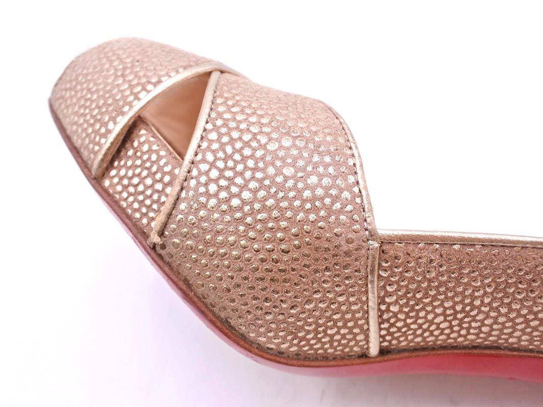  Christian Louboutin クリスチャン ルブタン オープントゥ パンプス size 36.5 23.5 cm ゴールド レディース ハイヒール パンプス パンプス