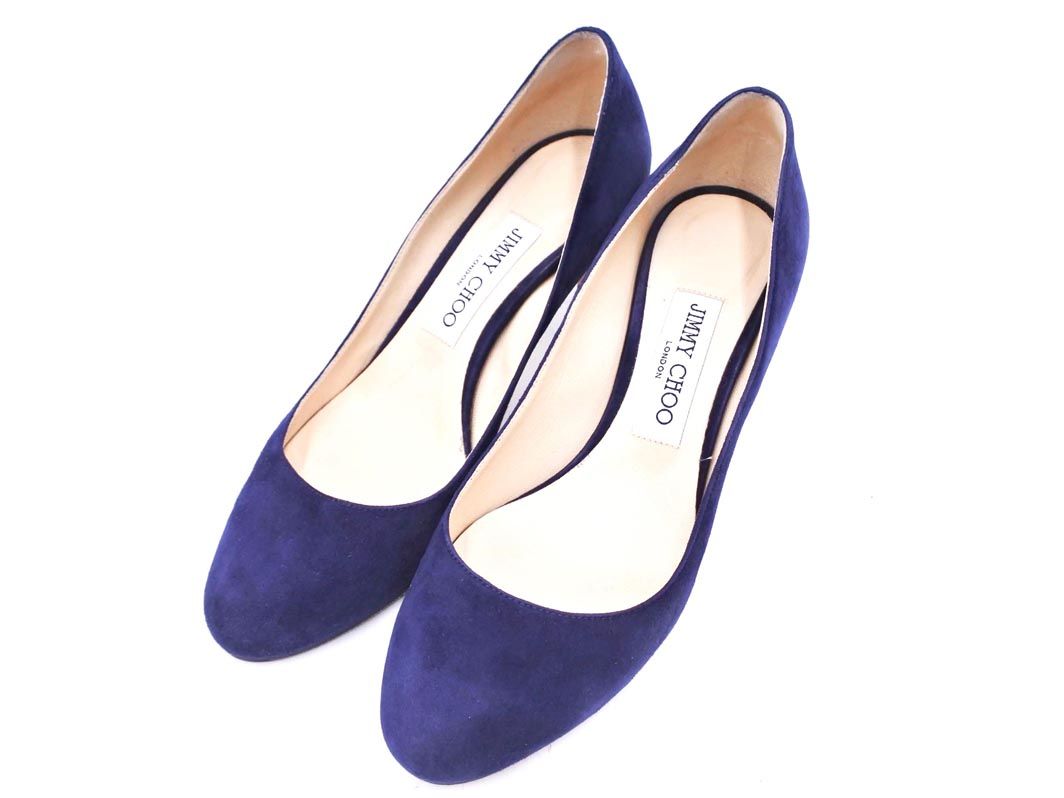 Jimmy Choo ジミーチュウ スウェード パンプス size 37 24 0 cm 濃紺 レディース