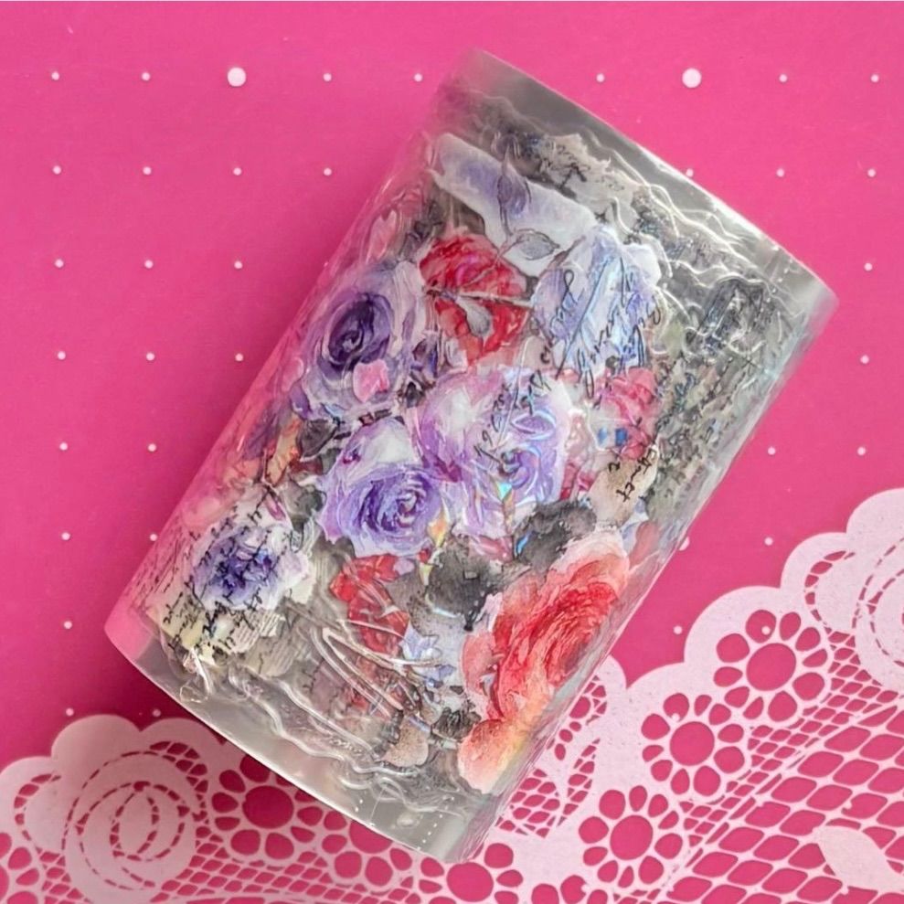 贝壳光 玫瑰庄园 ダイカット加工 7cm×5m 100cm/loop 海外マステ - メルカリ