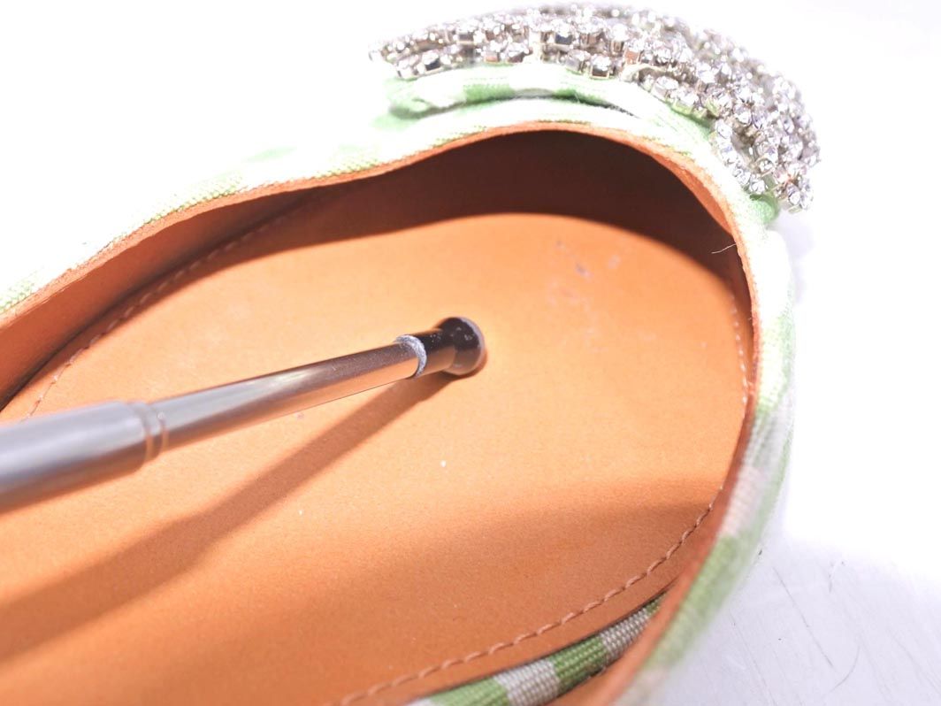 PIPPI CHIC ピッピシック ビジュー ギンガムチェック ミュール