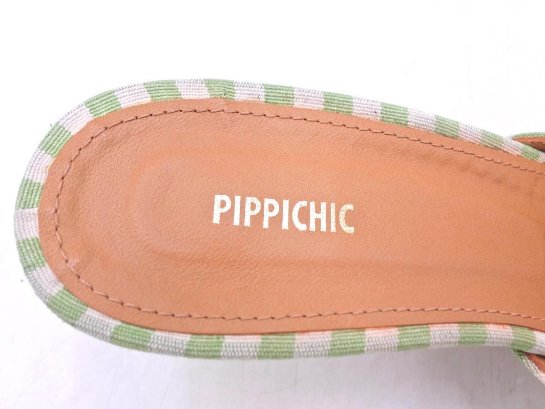 PIPPI CHIC ピッピシック ビジュー ギンガムチェック ミュール