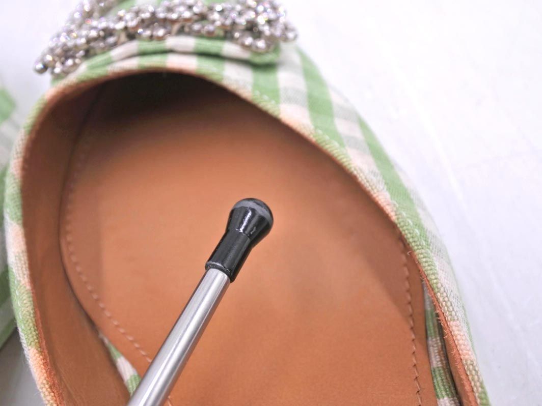 PIPPI CHIC ピッピシック ビジュー ギンガムチェック ミュール