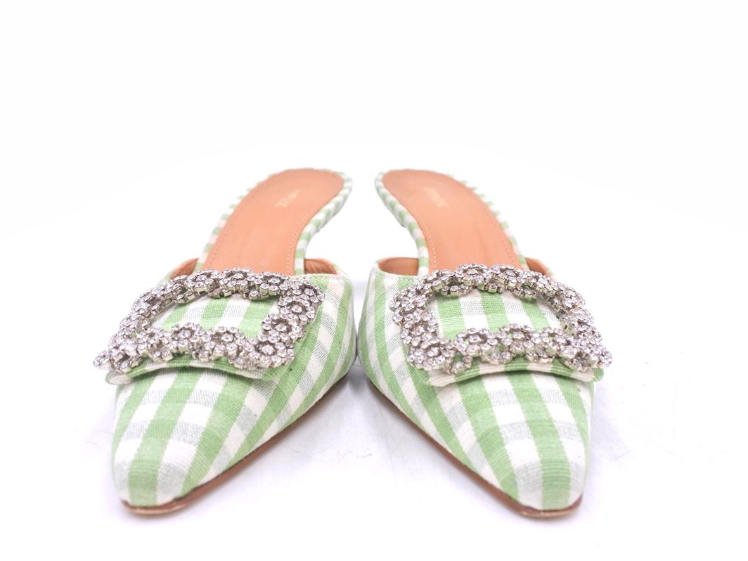 PIPPI CHIC ピッピシック ビジュー ギンガムチェック ミュール