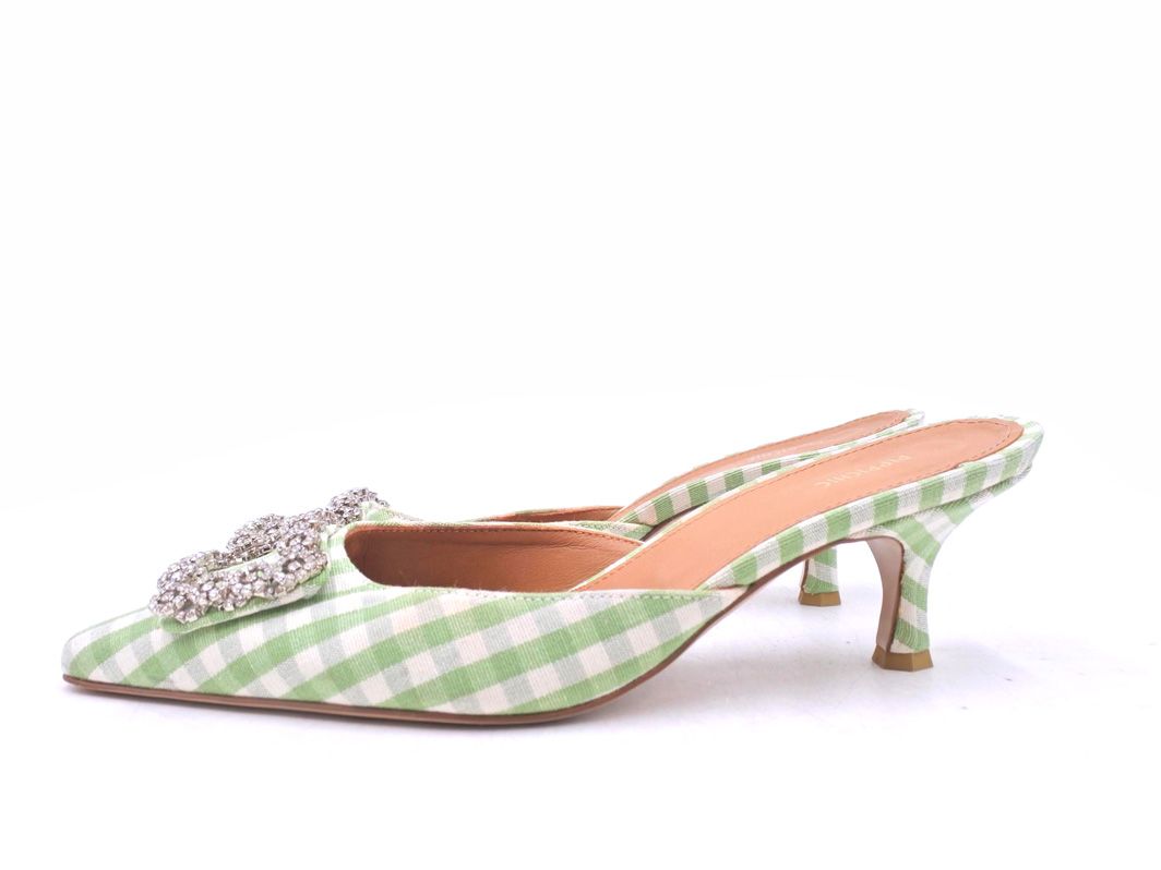 PIPPI CHIC ピッピシック ビジュー ギンガムチェック ミュール