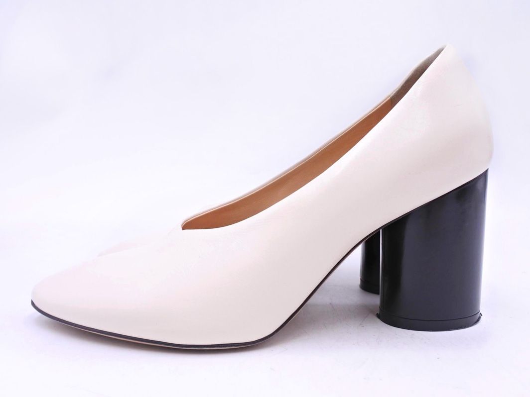 PELLICO ペリーコ 本革 レザー プレーントゥ パンプス size 35 22.0 cm オフホワイト レディース