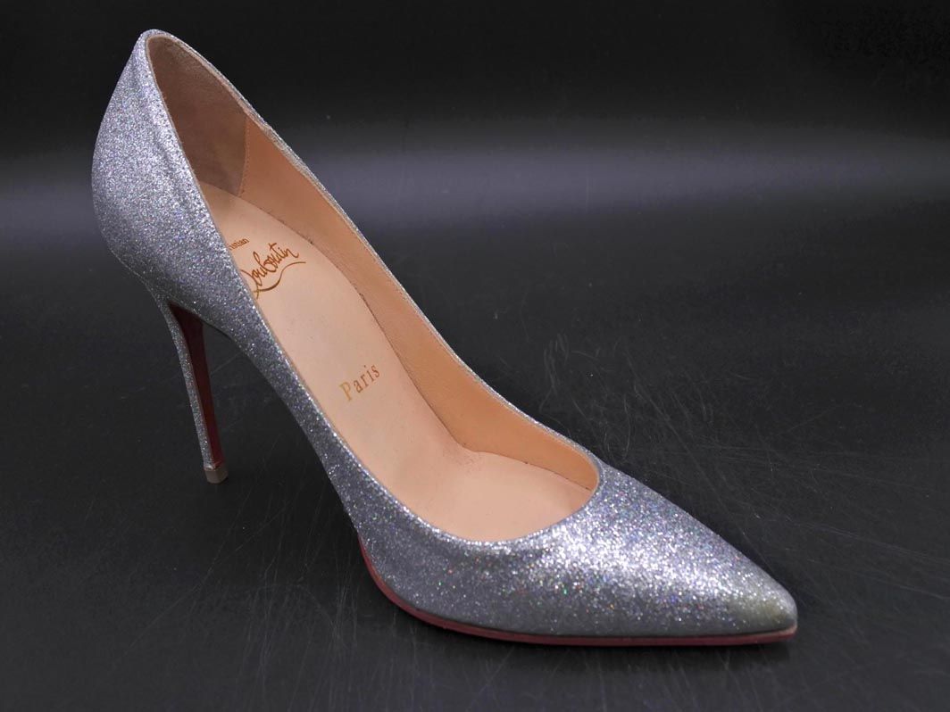  Christian Louboutin クリスチャンルブタン ラメ ハイヒール パンプス size 35 22.0 cm シルバー レディース ハイヒール パンプス パンプス