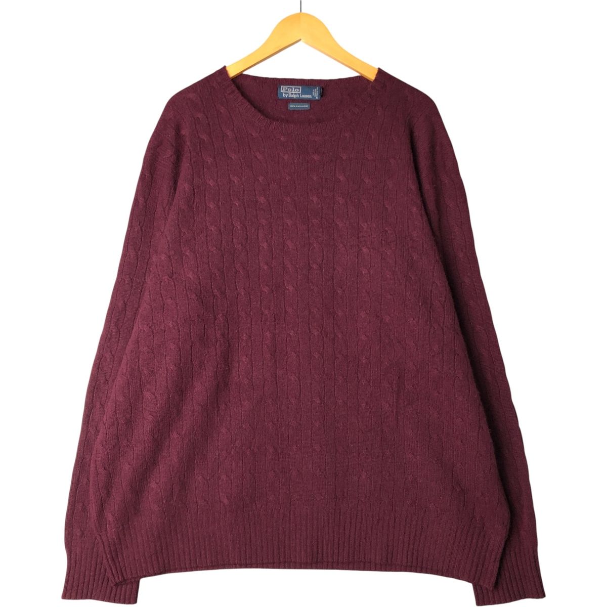 古着 ラルフローレン Ralph Lauren POLO by Ralph Lauren ケーブル編み カシミアニットセーター メンズXXL相当 eaa600926