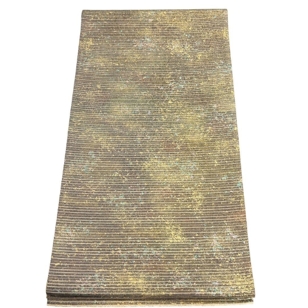 袋帯 横縞 箔 格子 金糸 着物 113 b p ms