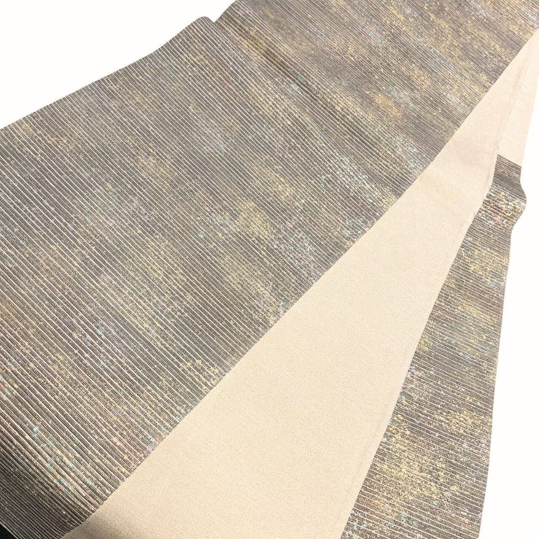  袋帯 横縞 箔 格子 金糸 着物 113 b p ms 袋帯 帯