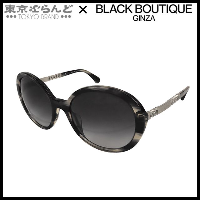 シャネル CHANEL サングラス 5353-A ブラックxシルバー プラスチック メタル ロゴプレート チェーンモチーフ レディース 101829760