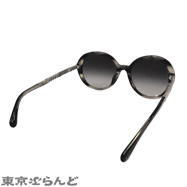 シャネル CHANEL サングラス 5353-A ブラックxシルバー プラスチック メタル ロゴプレート チェーンモチーフ レディース