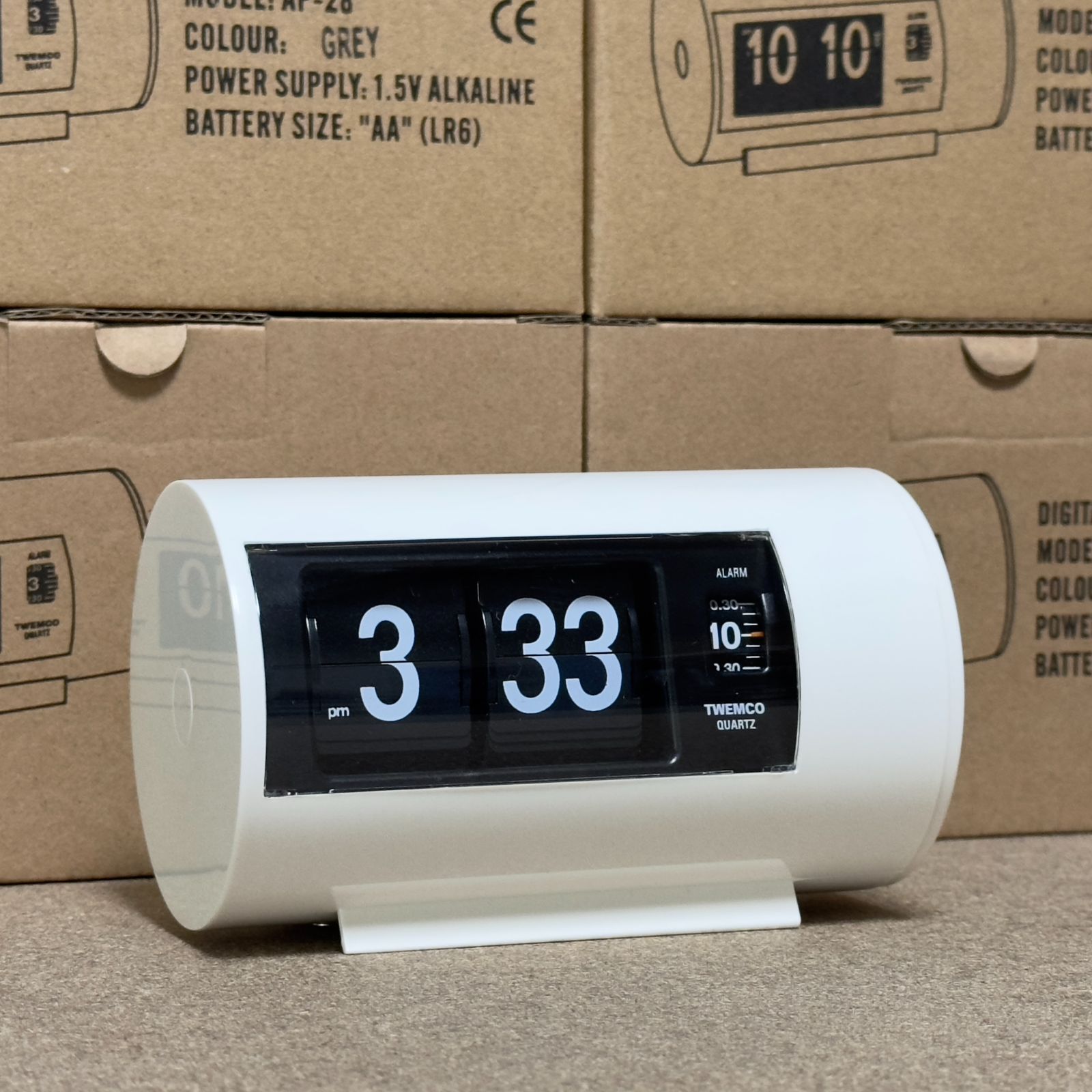 TWEMCO(トゥエンコ) AP-28 グレー アラーム付き置き時計 パタパタ