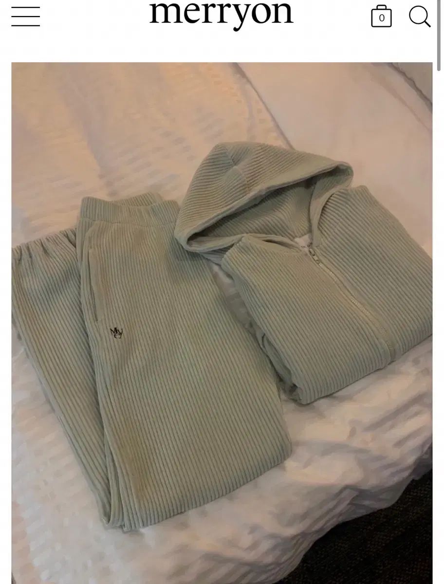 マリオン リーツアーベルベット セット ミント WHO ジップアップ シャーリング パンツ