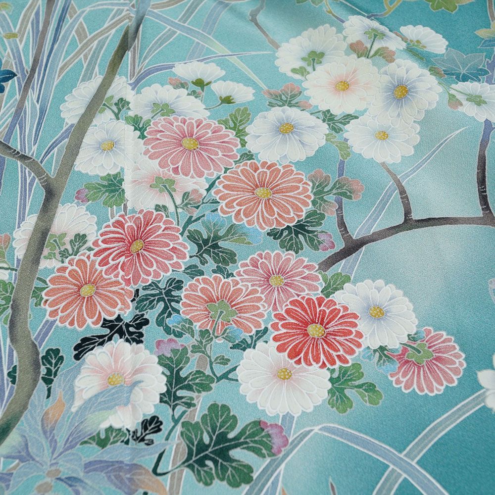  着物セット 日本画家 白鳥映雪 訪問着 袋帯 2点 セット 春秋百花模様 Lサイズ 作家物 落款有り リサイクル着物 付下げ 正絹 着物 販売 訪問着 付け下げ 着物