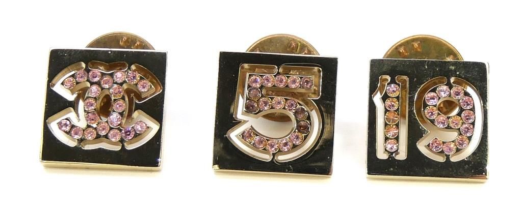 シャネル CHANEL ピンバッジ セット ゴールド×ピンク