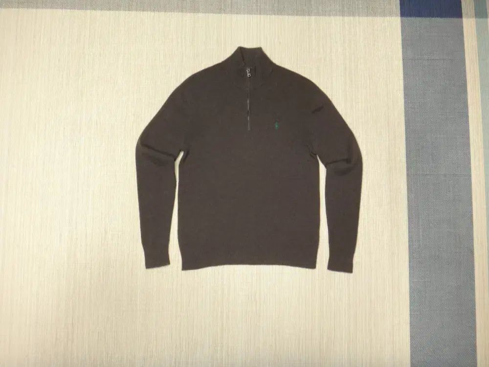 M 95 ポロ ラルフ ローレン メリノ ウール ハーフジップ タートルネック ニット