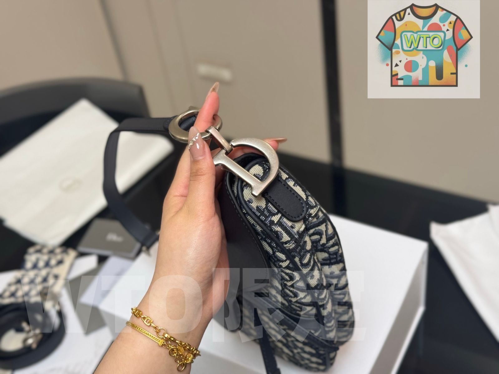 今日 Dior サドルバッグ デニムブルー アップグレードバージョン GINKGOPHARMACY_COM