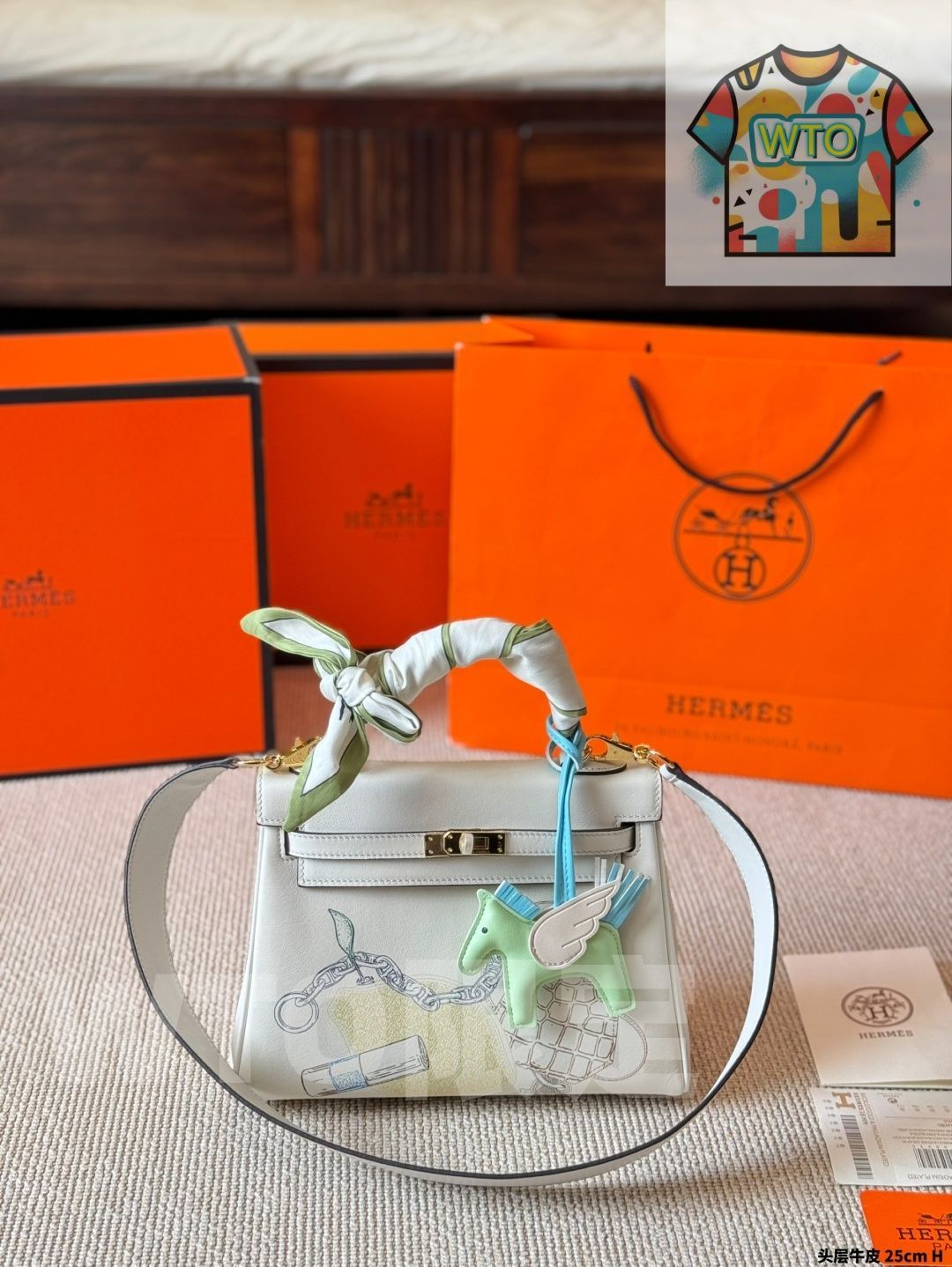  今日 Hermes Kelly 25 クリームホワイト ドーディング モデル Inandout ショルダーバッグ ショルダーバッグ