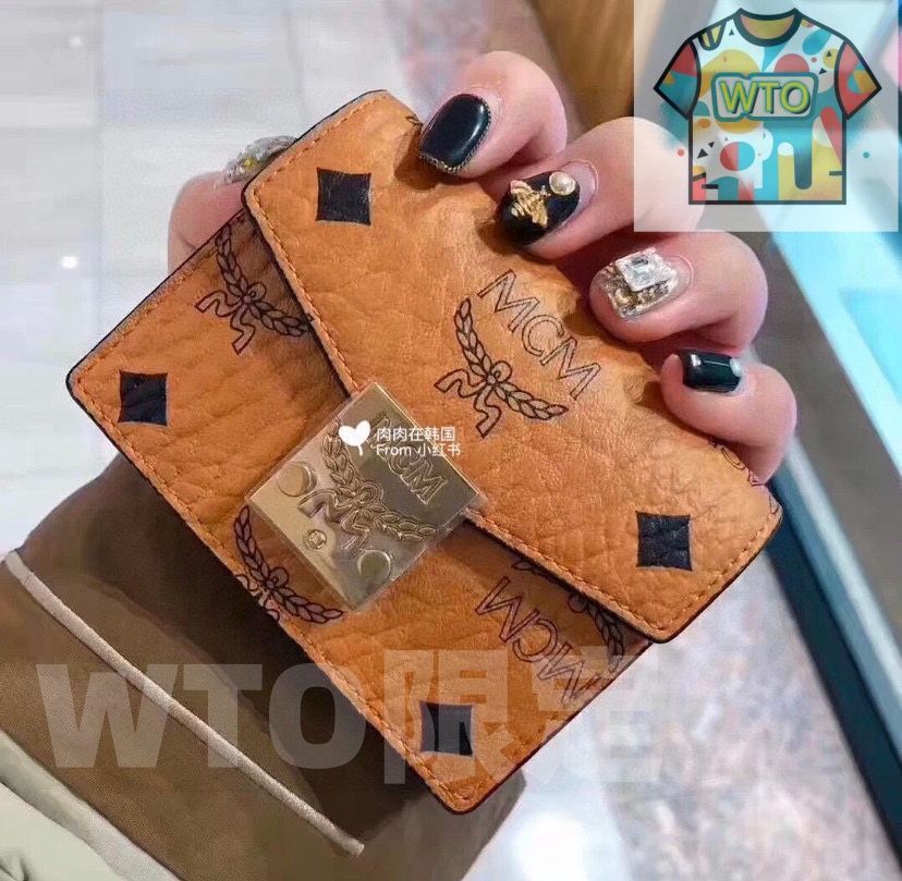 MCM クラシック メタルバックル 3つ折りウォレット ギフトボックス付き -WTO輸入1