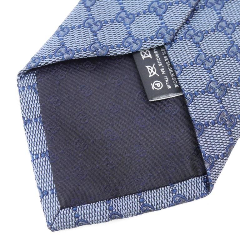 グッチ GUCCI ネクタイ GGシェリーライン ブルー系 シルク - メルカリ
