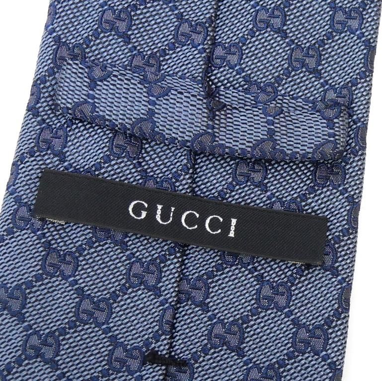 グッチ GUCCI ネクタイ GGシェリーライン ブルー系 シルク - メルカリ