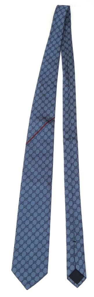 グッチ GUCCI ネクタイ GGシェリーライン ブルー系 シルク - メルカリ