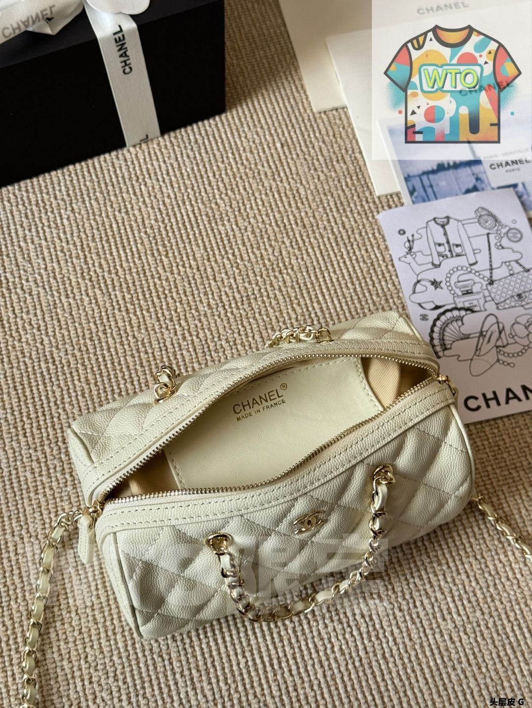  今日 Chanel 25 P Bowling Bag Platinum 枝牛 シャネル ボーリングバッグ プラチナム ライチェンレザー ショルダーバッグ ショルダーバッグ