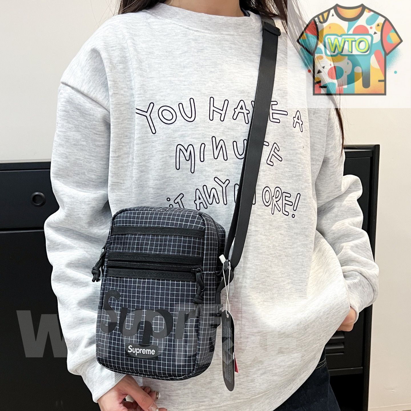 シュプリーム ストリートスタイル クロスボディバッグ ユニセックス アウトドア スポーツ スマホバッグ -WTO輸入1