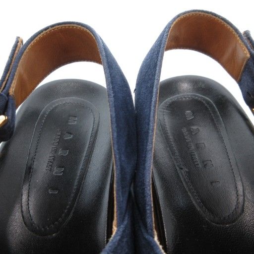  マルニ MARNI Fussbett フスベットサンダル クロスベルト ストラップ 紺 ネイビー 黒 ブラック AE GY 30 サンダル サンダル ミュール