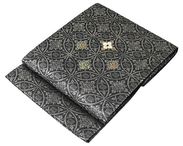 特選 螺鈿細工 袋帯 華紋 正絹 三通 Q985 特選 螺鈿細工 袋帯 華紋 正絹 三通 Q985