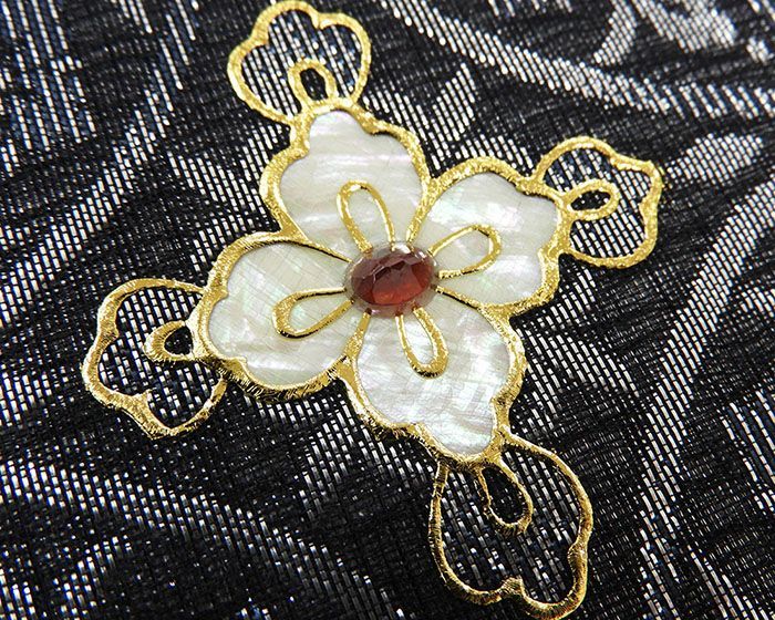 螺鈿の袋帯とエポカのアンサンブル 袋帯 新品 仕立て上がり 螺鈿作家 藤本隆士作 七宝華 西陣 華翔苑謹製