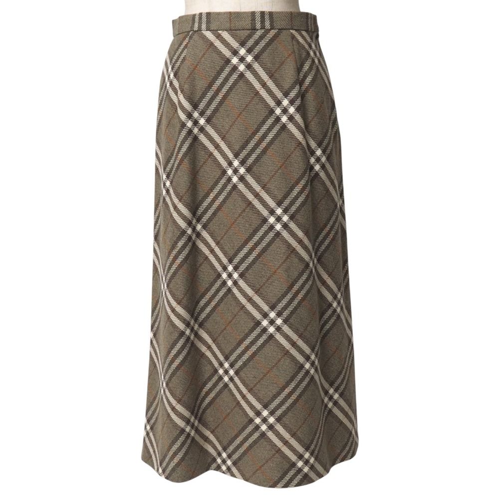 Burberrys バーバリーズ ヴィンテージ ロングスカート サイズ9 チェック フ タック ウール ブランド古着 20251114 RA6470