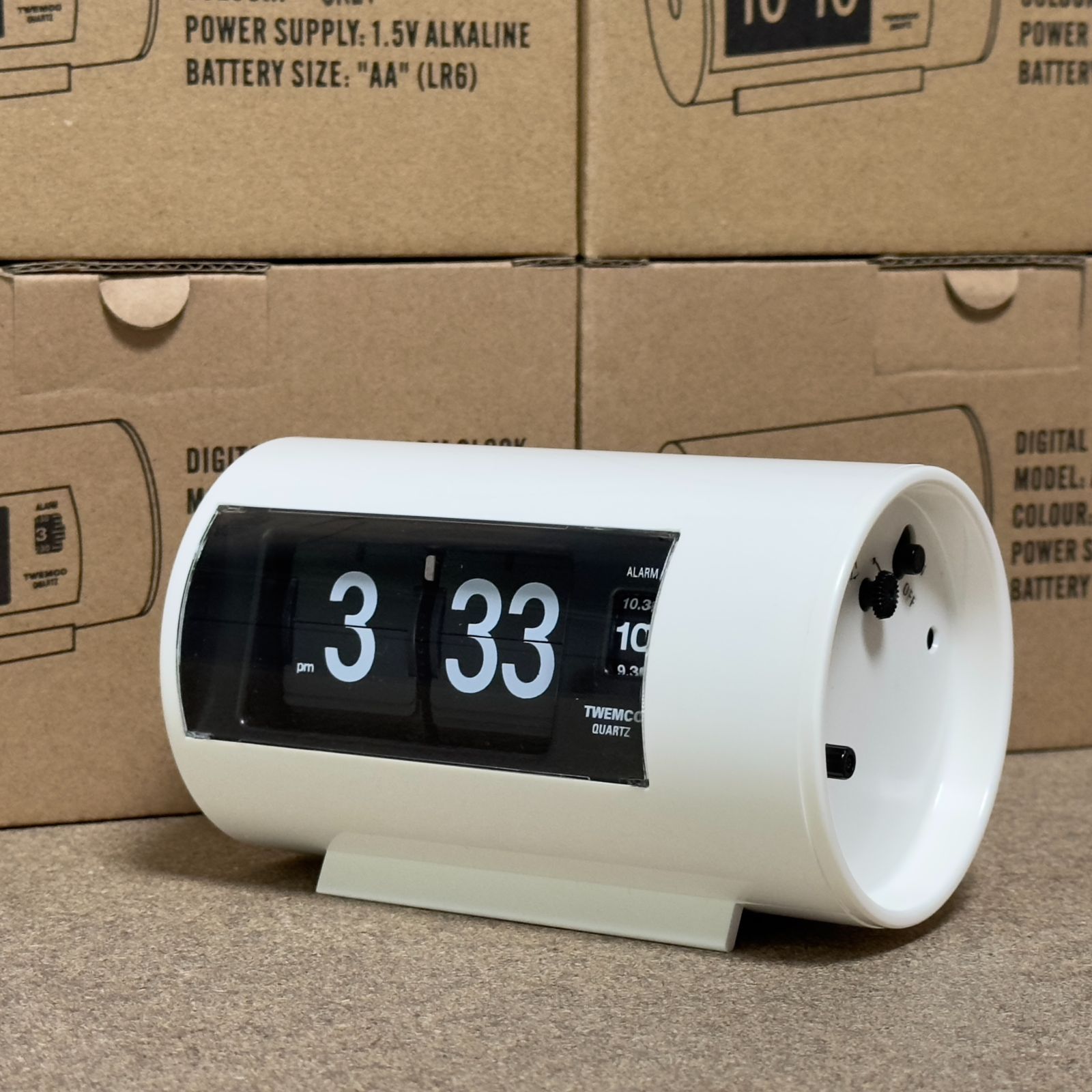 TWEMCO(トゥエンコ) AP-28 ブラック アラーム付き置き時計 パタパタ