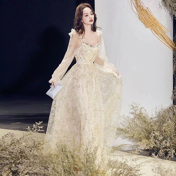 ドレス 大人 ピアノ 発表会 ロングドレス 大きいサイズ 小さいサイズ 袖付き 長袖 演奏会 結婚式 母親 演奏会用ドレス ロング 黒 披露宴 レディース 演奏会ドレス ピアノ発表会 韓国 イブニングドレス パーティード