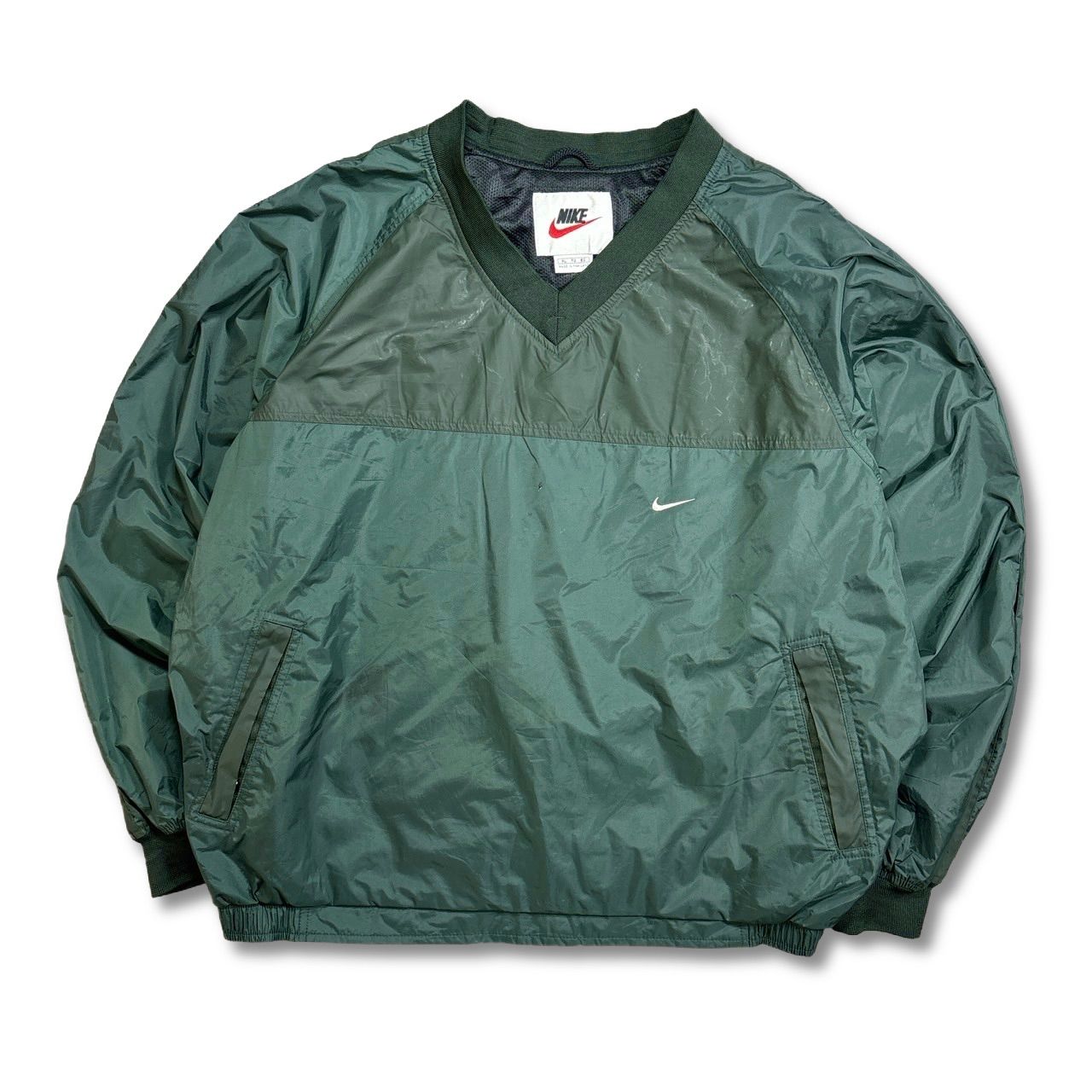 90s Nike ナイキ グリーン プルオーバーナイロンジャケット 【XLサイズ 