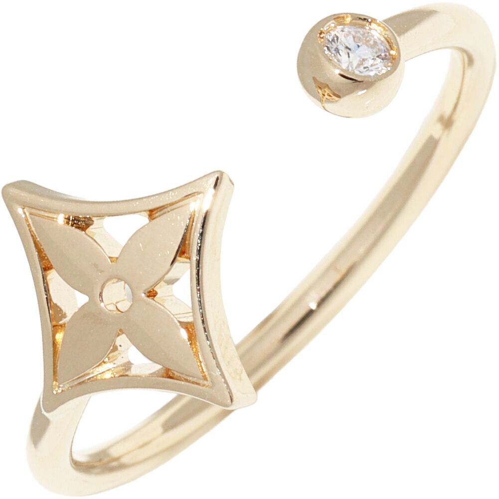 ルイヴィトン 指輪 K18YG ダイヤ1P モノグラム イディール リング