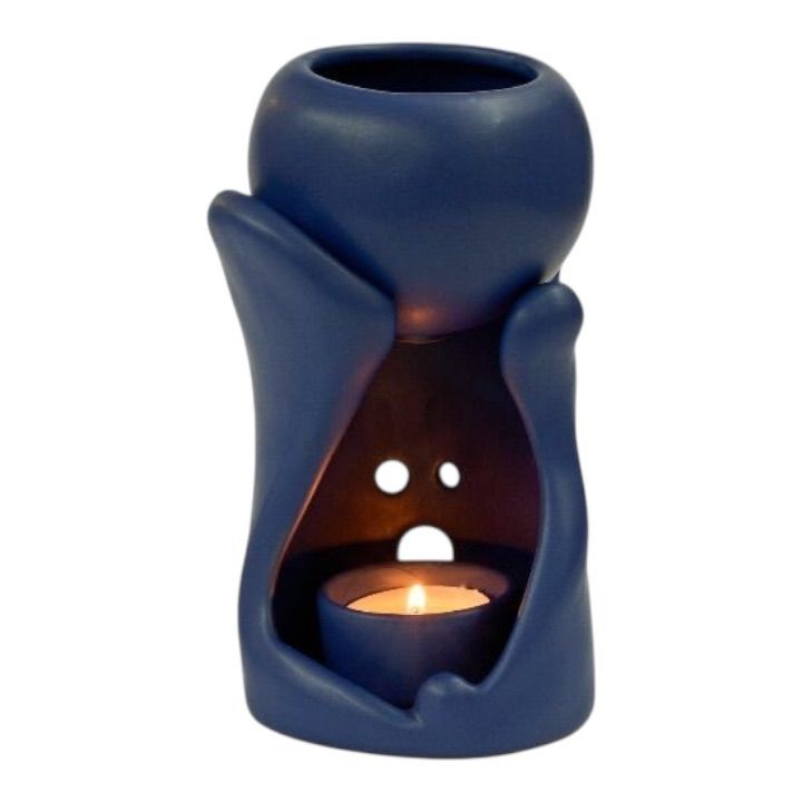 アロマポット 東欧ハンドメイド 陶器 ネイビー アロマバーナー ギフト プレゼント