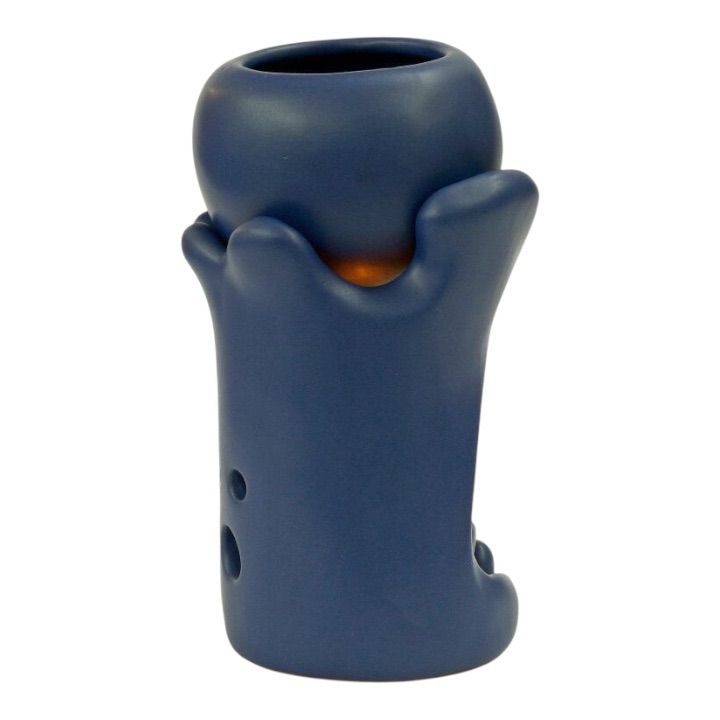 アロマポット 東欧ハンドメイド 陶器 ネイビー アロマバーナー ギフト プレゼント