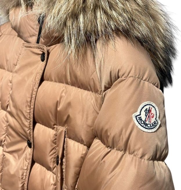 モンクレール MONCLER CLIO GIUBBOTTO B20934687725 68065 毛皮フード ダウンジャケット ベージュ レディース