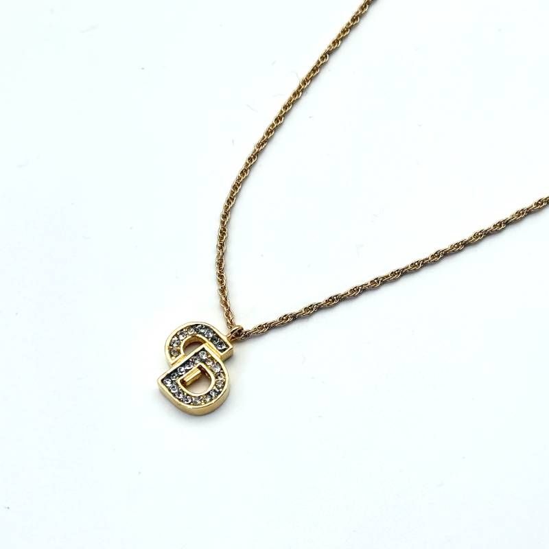 ✨美品・ヴィンテージ✨クリスチャン ディオールCDロゴ ラインストーンネックレス Christian Dior CD クリスチャン ディオール チェーン ネックレス