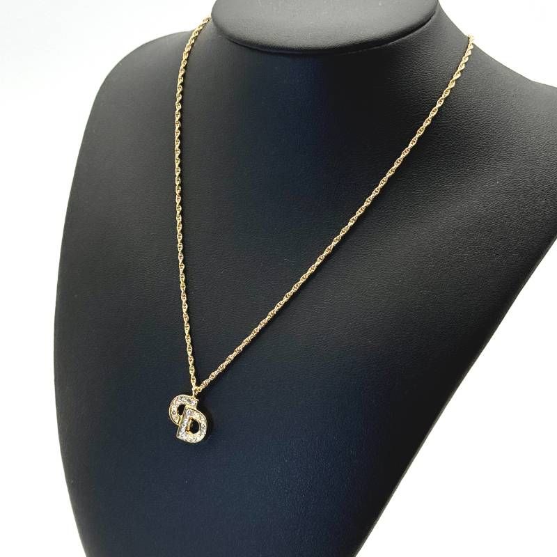 Dior CDロゴ ネックレス ラインストーン ゴールド クリスチャン ディオール Christian ヴィンテージ