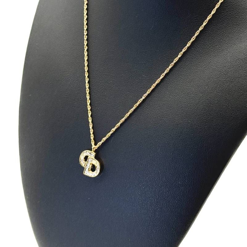 Dior CDロゴ ネックレス ラインストーン ゴールド クリスチャン ディオール Christian ヴィンテージ