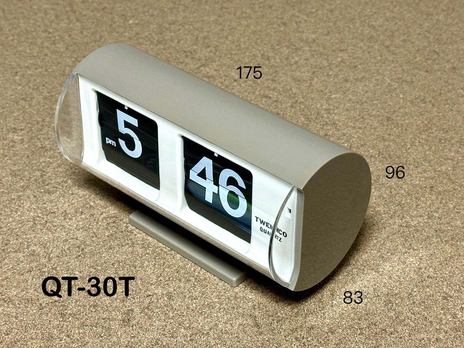 TWEMCO(トゥエンコ) QT-30T グレー 置き時計 ドイツの動き 香港製