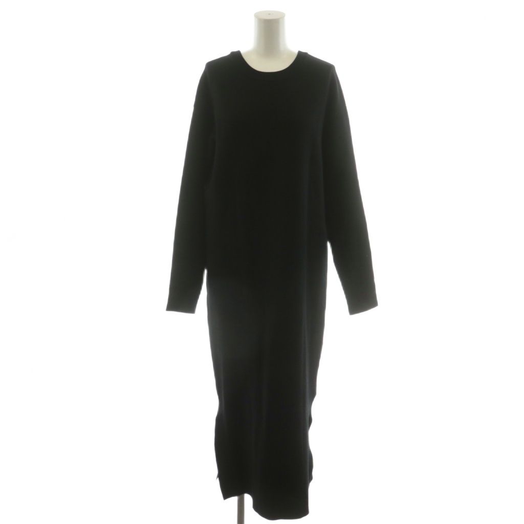 アンスリード UN3D. 20SS バックバンドニットワンピース 長袖 マキシ ロング 36 黒 ブラック 522010300201 AN47
