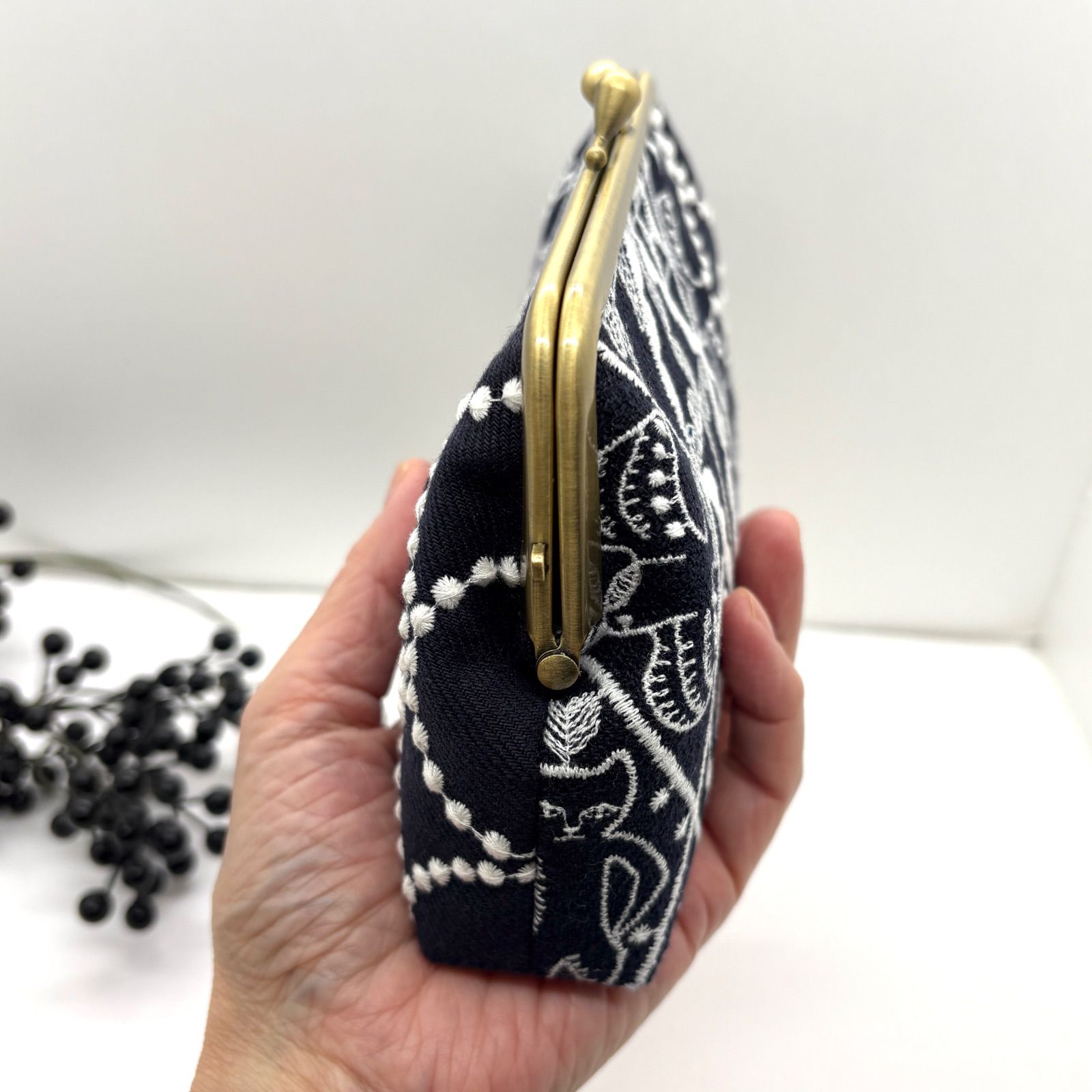 【専用】ハンドメイド☆ミナペルホネンポーチ MN53 ミナペルホネン ハンドメイド チェーン付き がま口 ポーチ （C