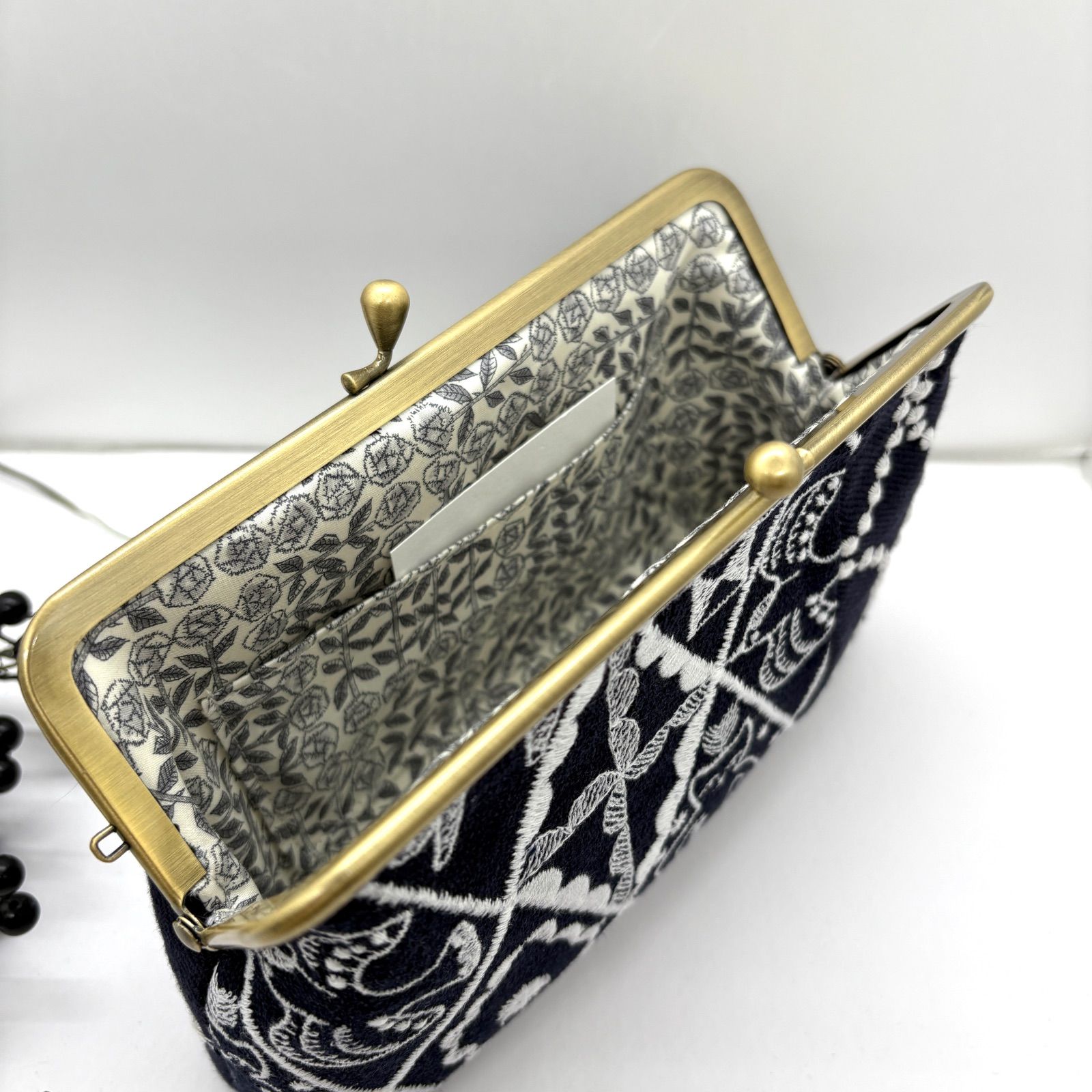 ハンドメイド ミナペルホネン がま口 角形ポーチ symphonyx tambourine